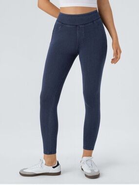 NWT Halara Flex™ High Waisted Denim Leggings 2X Dark Wash Pull-On Stretch